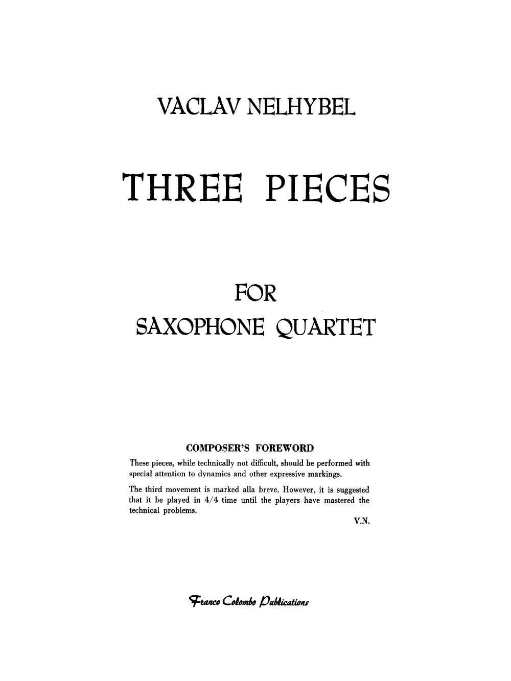 THREE PIECES SAXOPHONE QUARTET