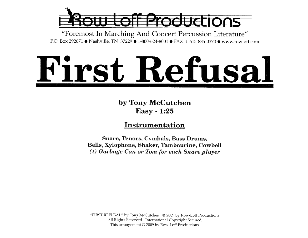 FIRST REFUSAL