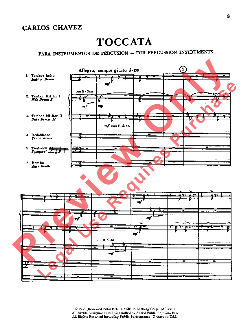 TOCCATA FOR PERCUSSION PERC 6TET