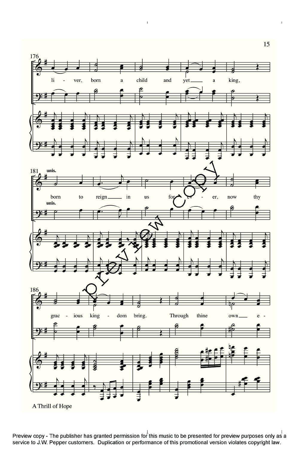 A Thrill of Hope SATB P.O.D.