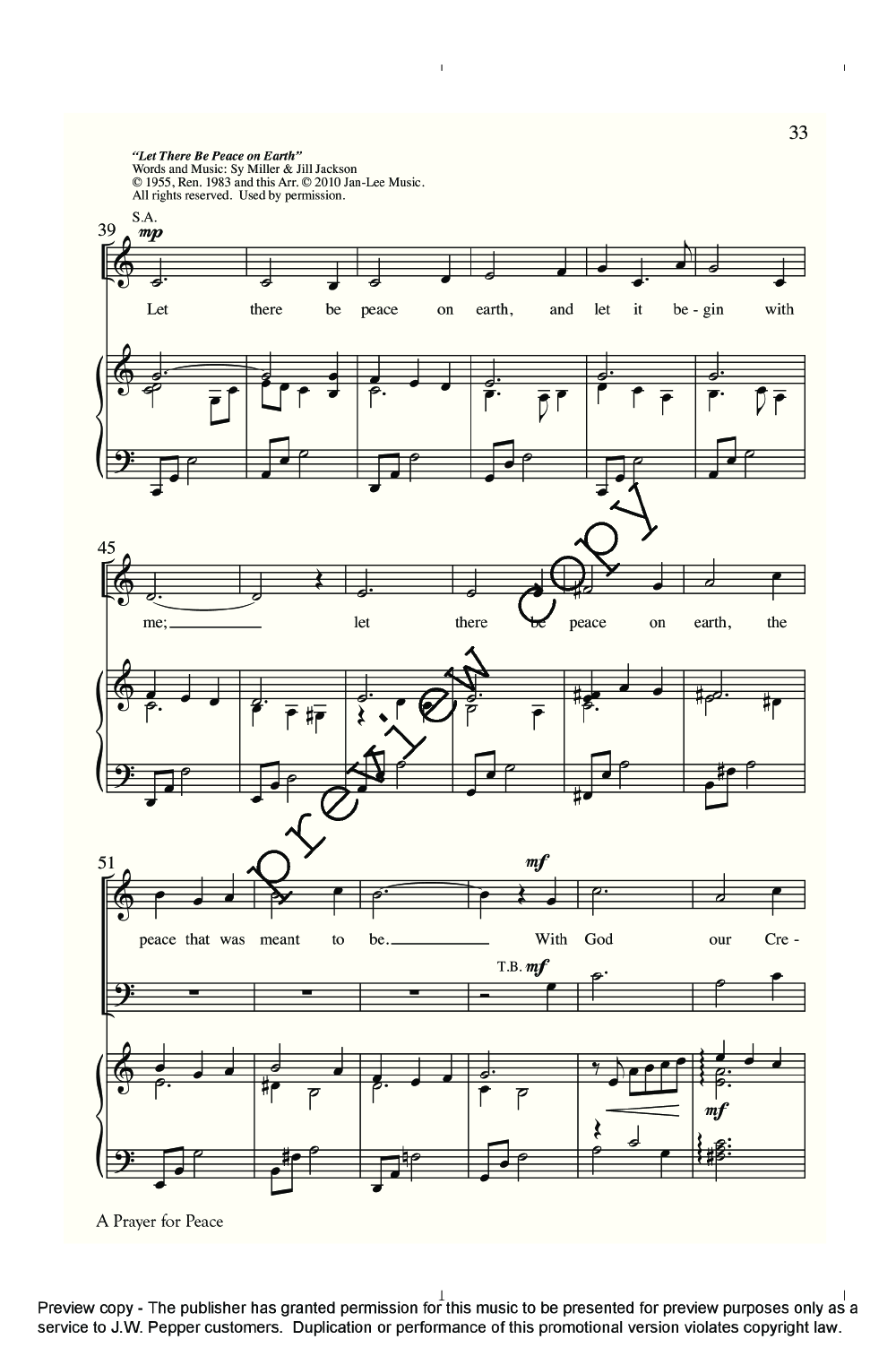 A Thrill of Hope SATB P.O.D.