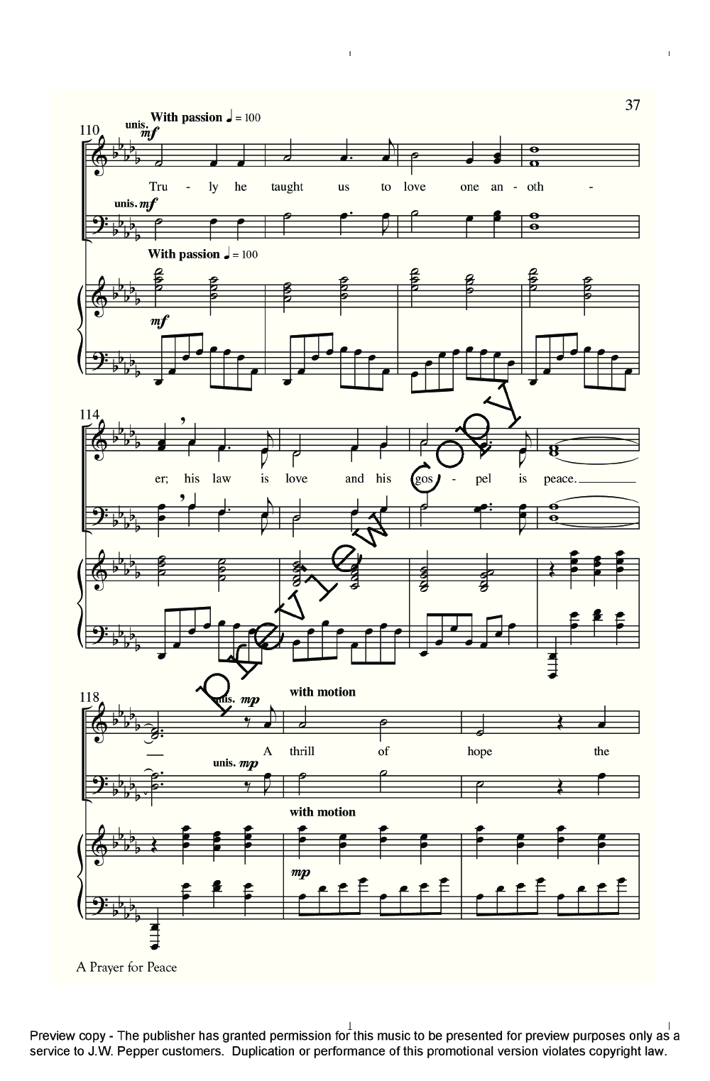 A Thrill of Hope SATB P.O.D.