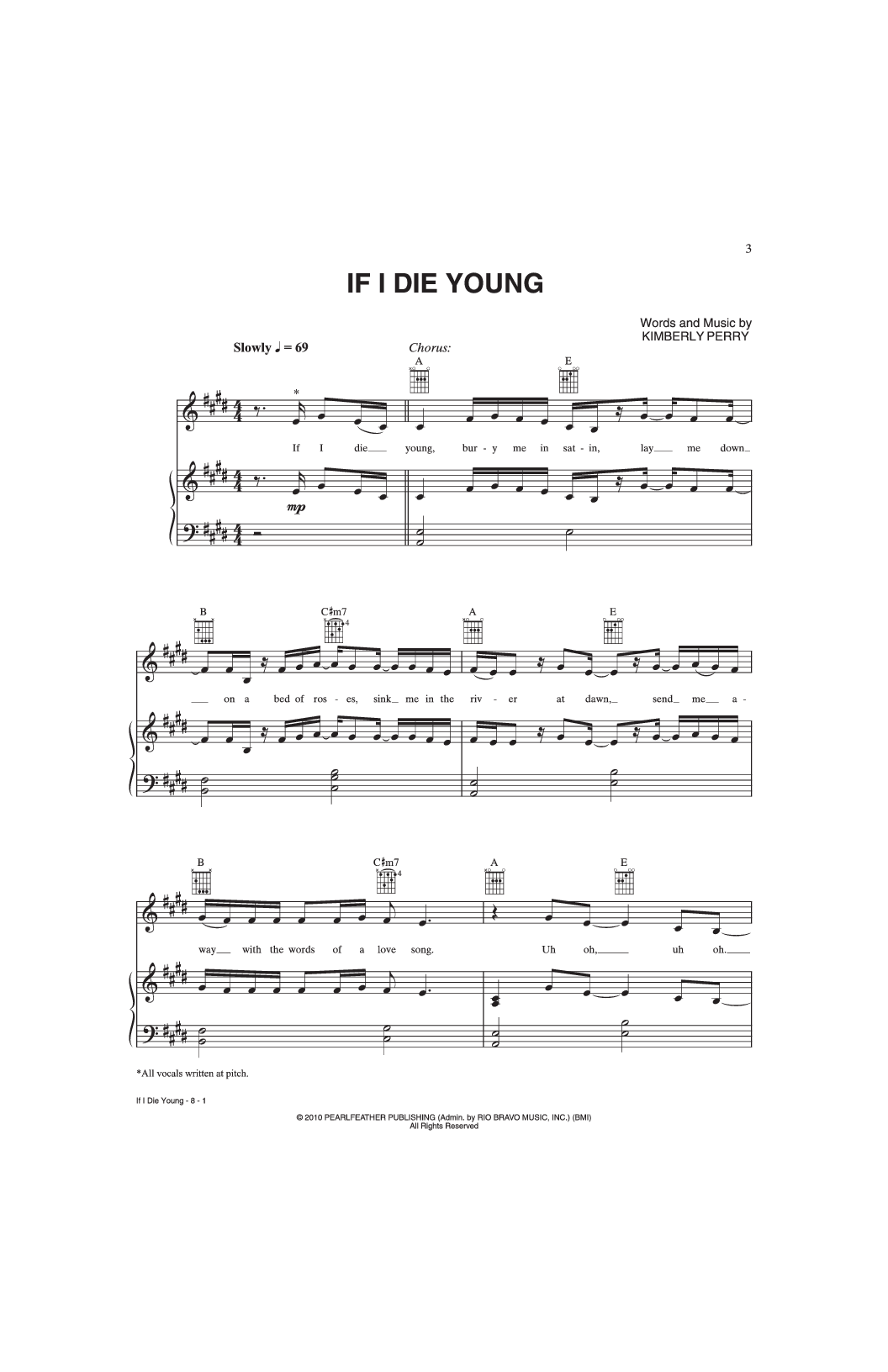 IF I DIE YOUNG P/V/G-P.O.P.