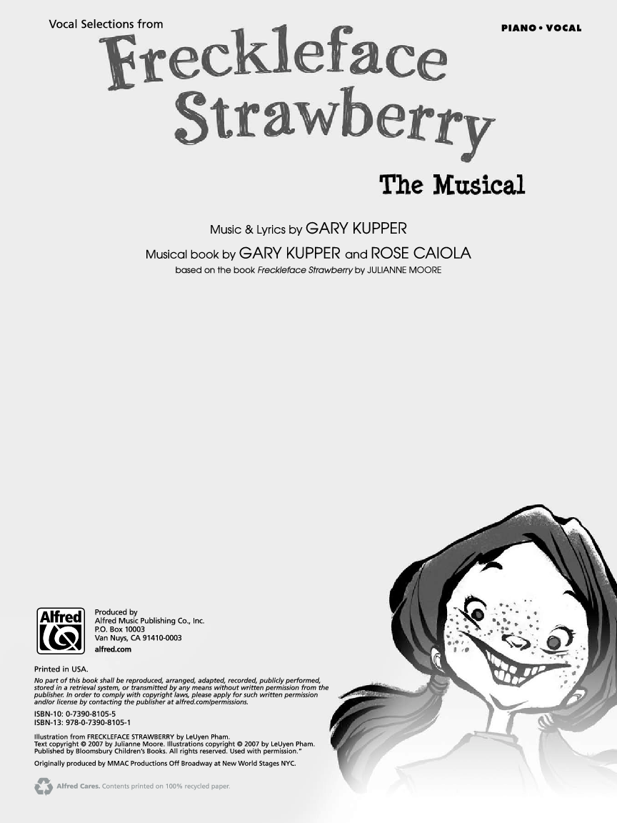 FRECKLEFACE STRAWBERRY THE MUSICAL VOCAL SELECTIONS-P.O.P.