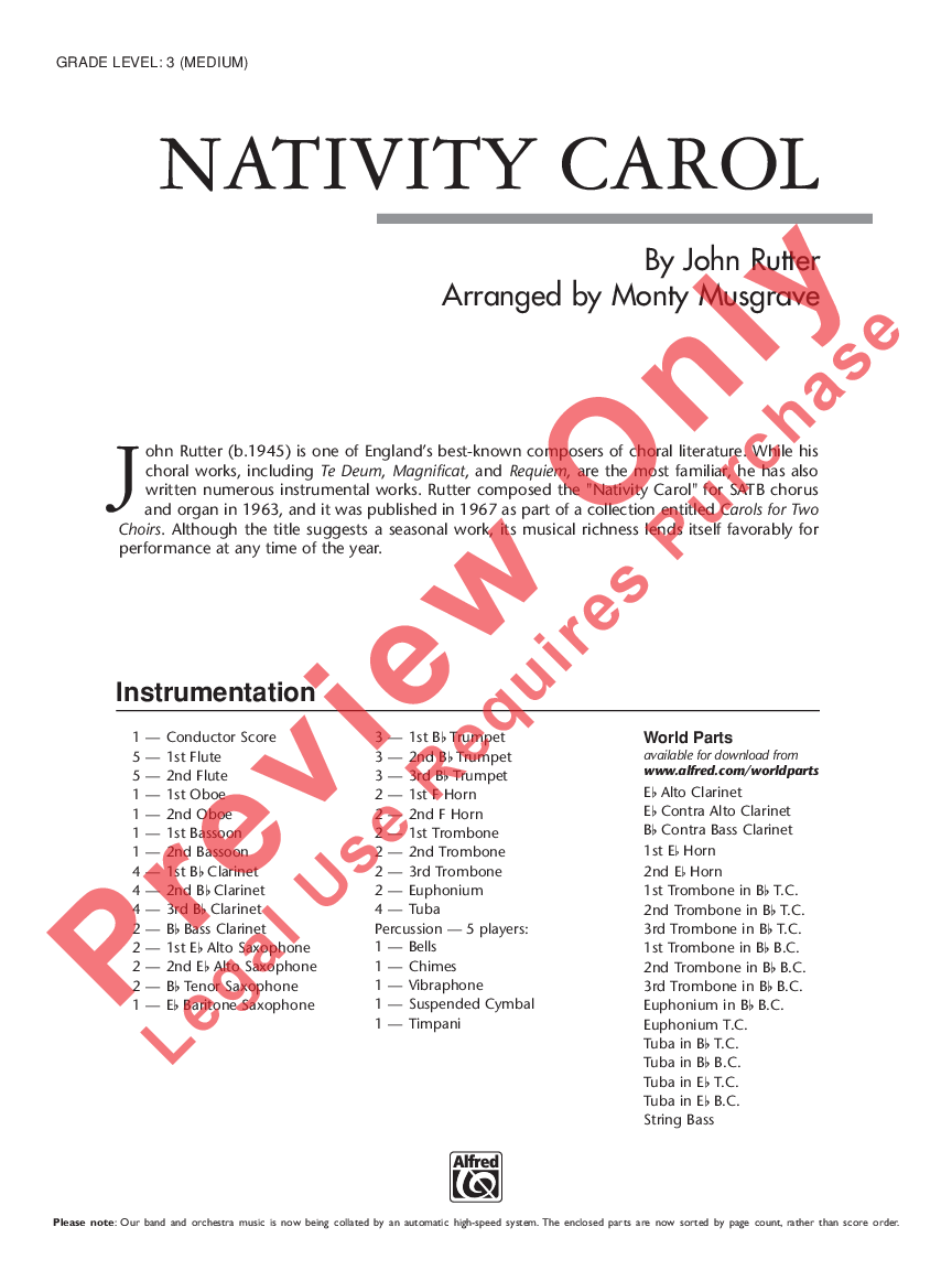 Nativity Carol Full Score