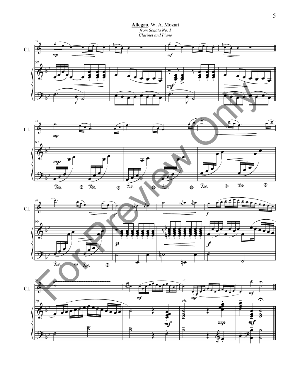 Allegro from Sonata #1 Clarinet and Piano - P.O.D.