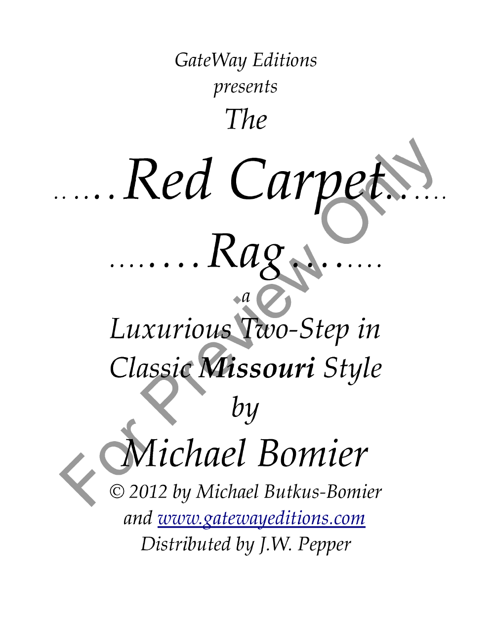The Red Carpet Rag P.O.D.