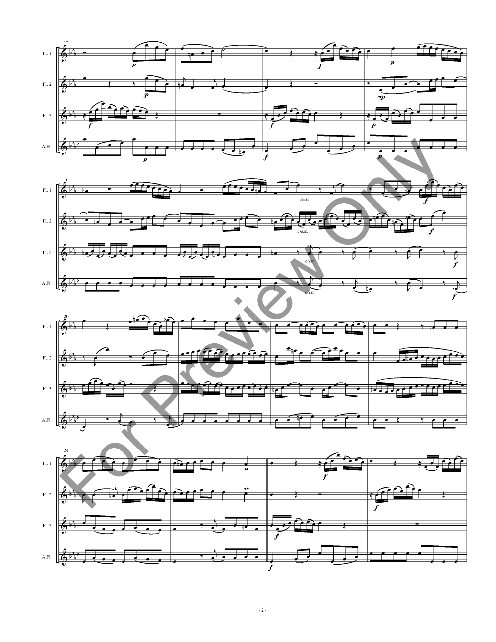 Flute Sonata in E flat Major Flute Quartet P.O.D.