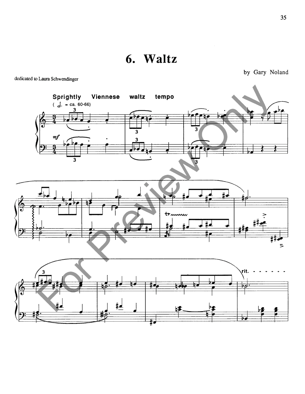 Waltz for Piano Op #1 #6 P.O.D.