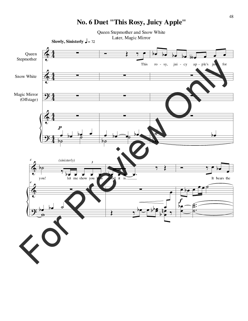Snow White Vocal Score P.O.D.
