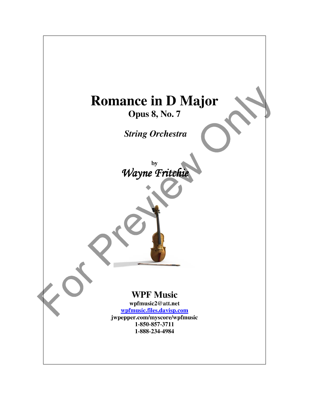 Romance in D Major, Opus 8, #7 P.O.D.