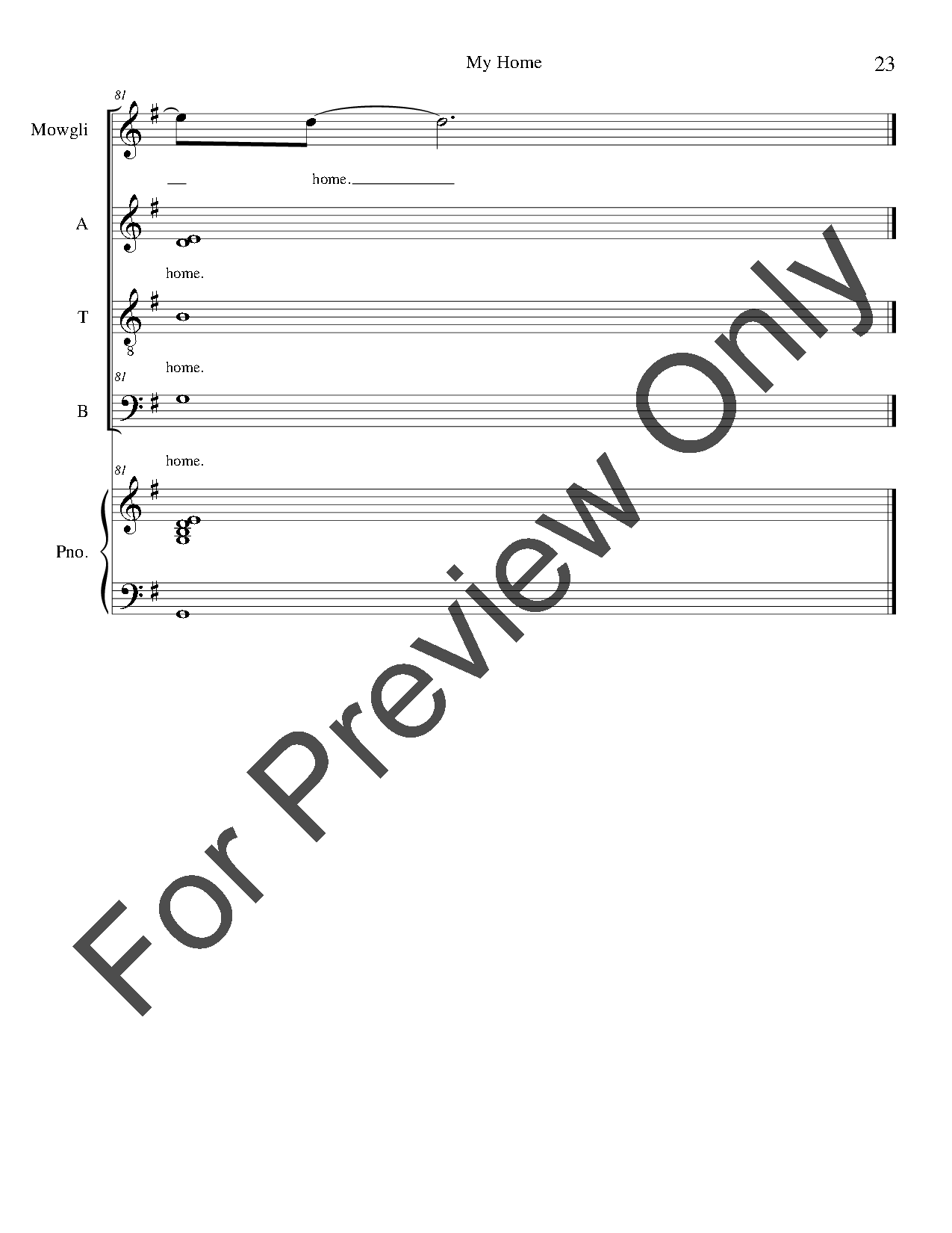 Jungle Book: The Musical Vocal Score P.O.D.