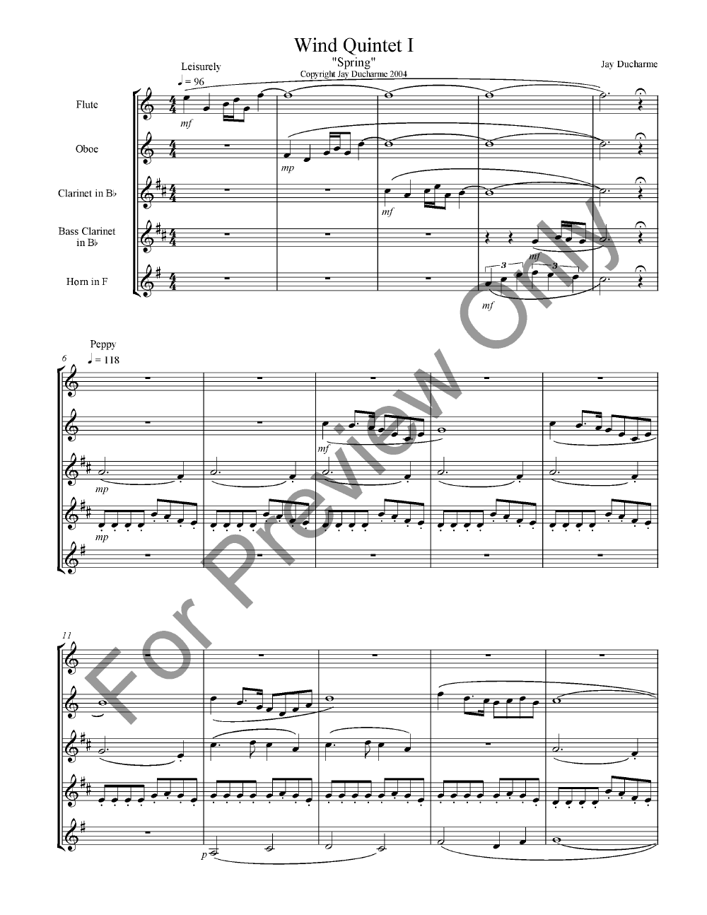 Spring from Wind Quintet I, Movement 1 P.O.D.