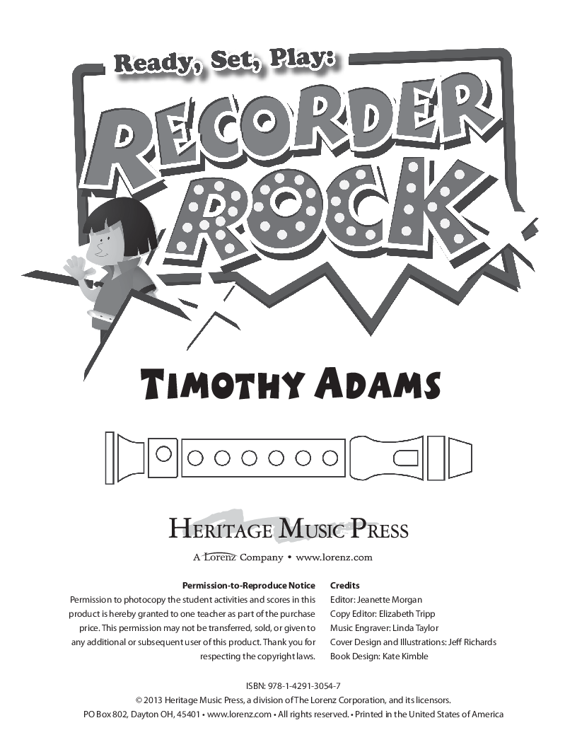 Ready Set Play Recorder Rock Reproducible Book/CD