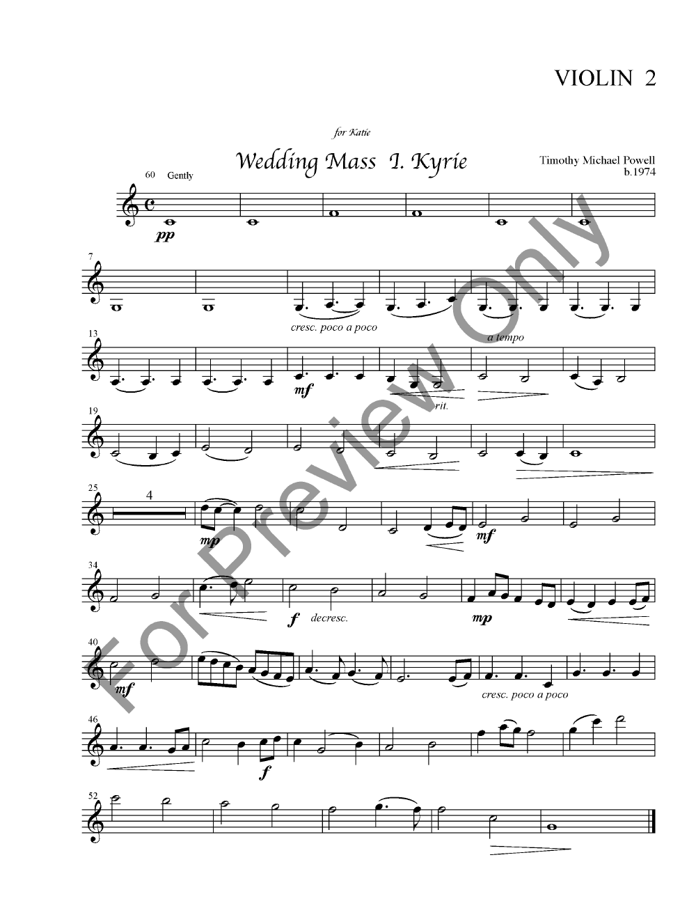 Wedding Mass Full Score with Orchestra Parts P.O.D.