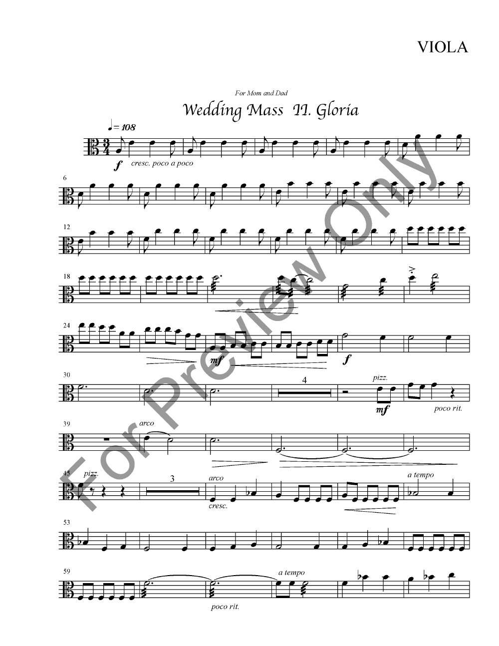 Wedding Mass Full Score with Orchestra Parts P.O.D.