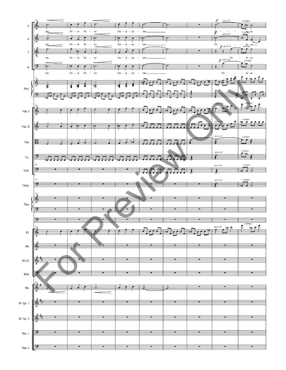 Wedding Mass Full Score with Orchestra Parts P.O.D.