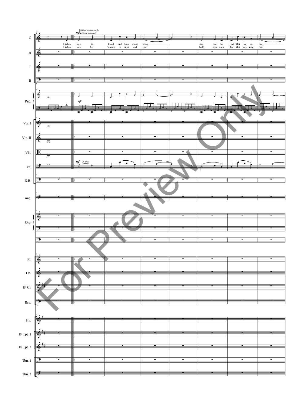 Wedding Mass Full Score with Orchestra Parts P.O.D.