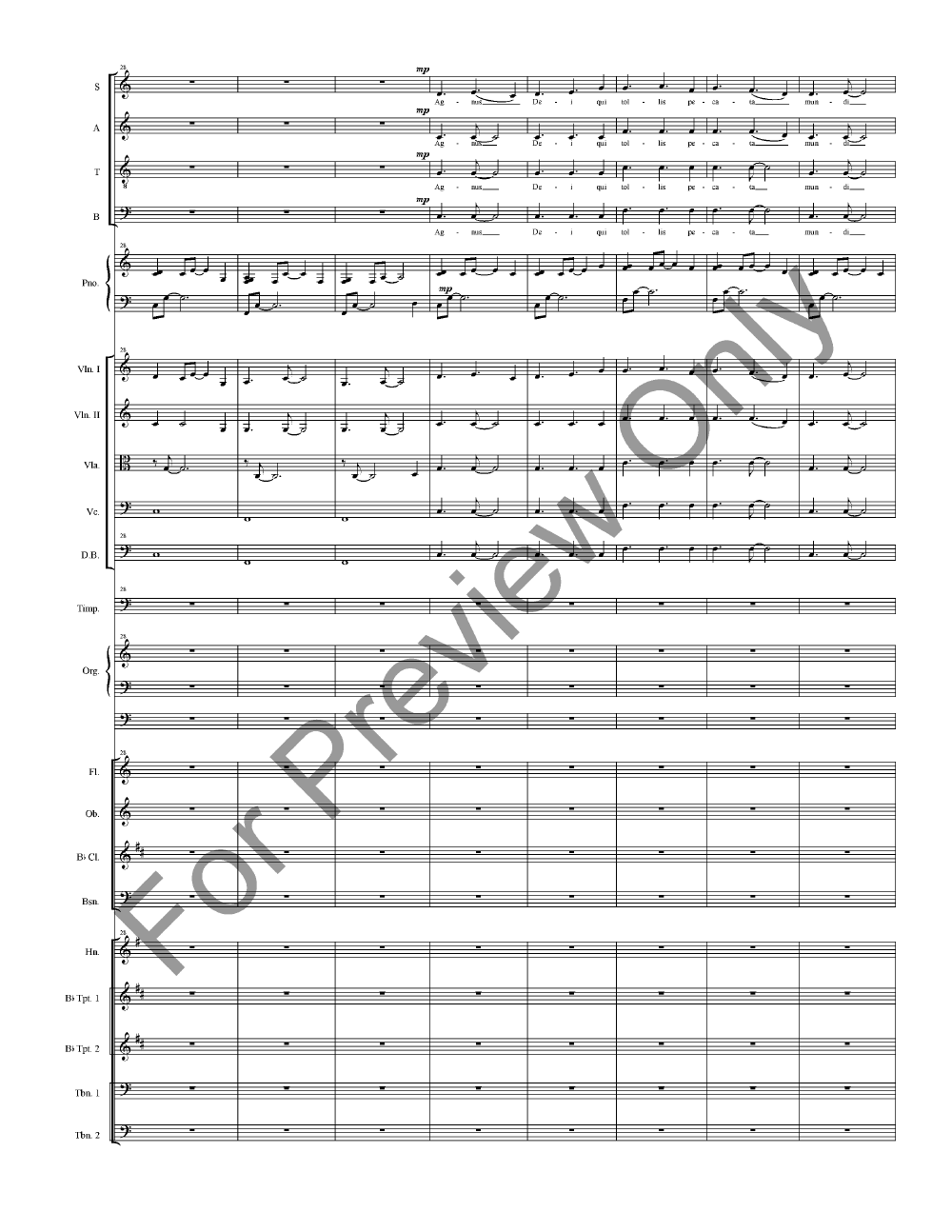 Wedding Mass Full Score with Orchestra Parts P.O.D.