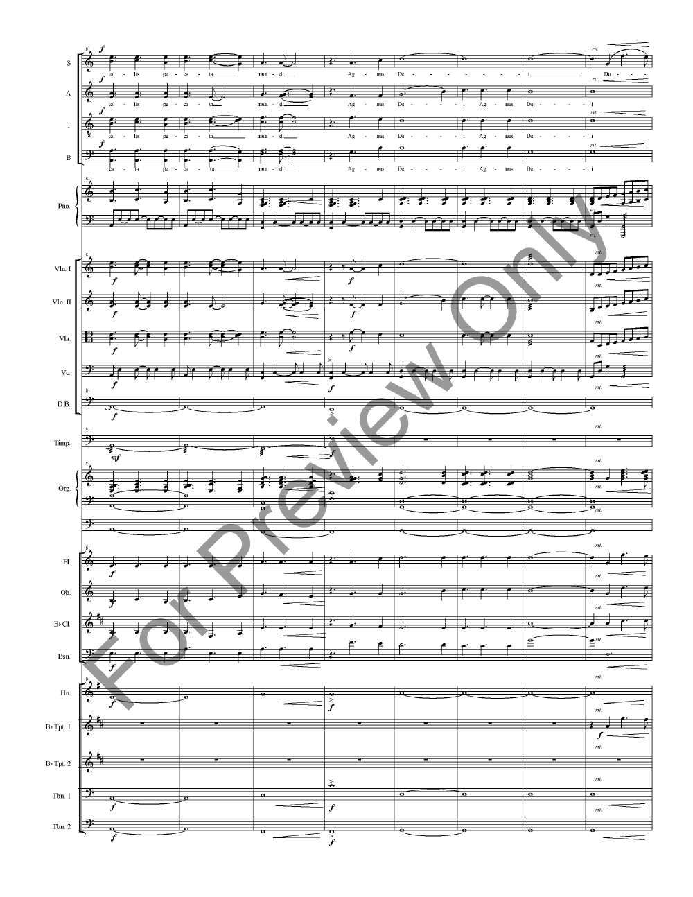 Wedding Mass Full Score with Orchestra Parts P.O.D.