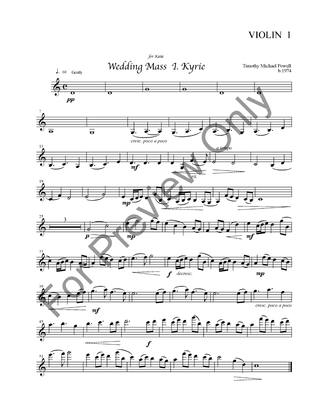 Wedding Mass Full Score with Orchestra Parts P.O.D.