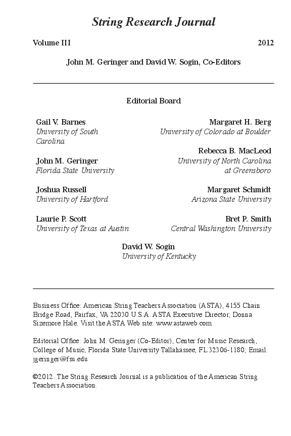 String Research Journal #3 2012 P.O.P.