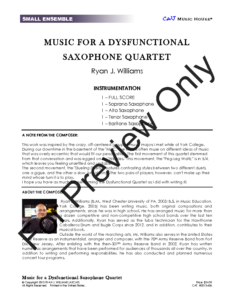 Music for a Dysfunctional Saxophone Quartet P.O.D.