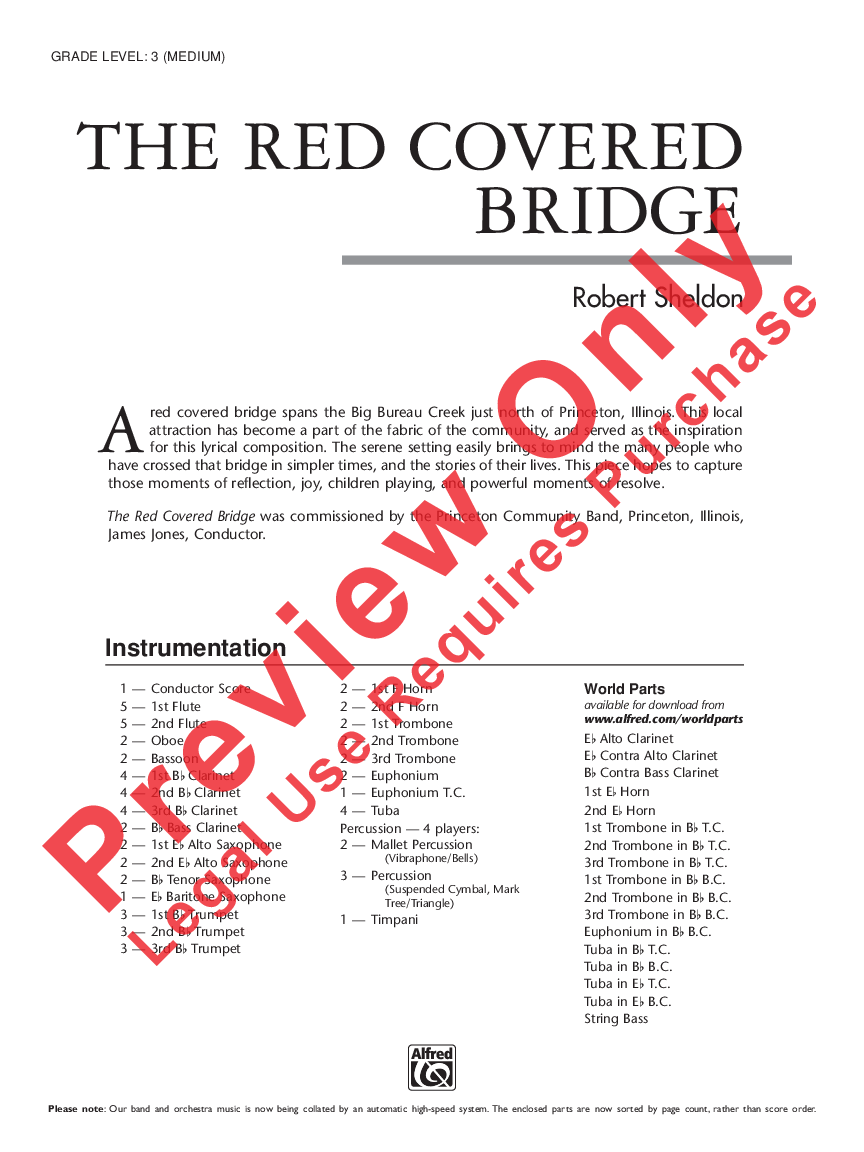 The Red Covered Bridge Score