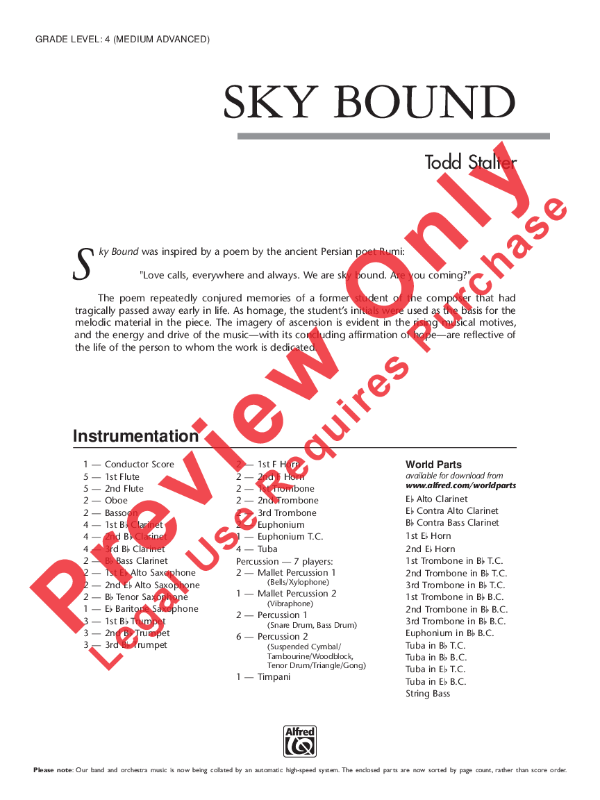 Sky Bound Score