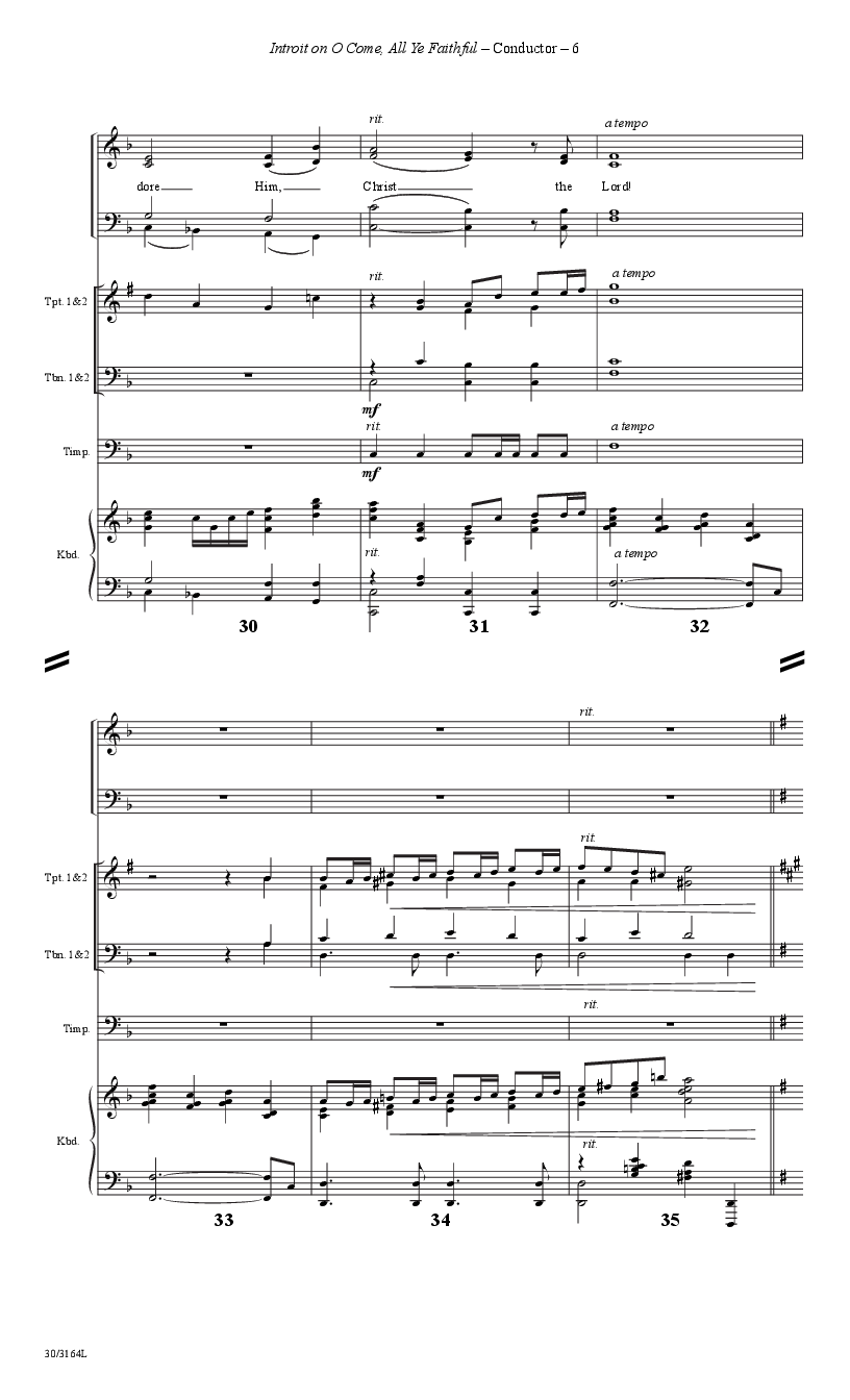 Introit on O Come All Ye Faithful Inst Parts Brass and Timpani