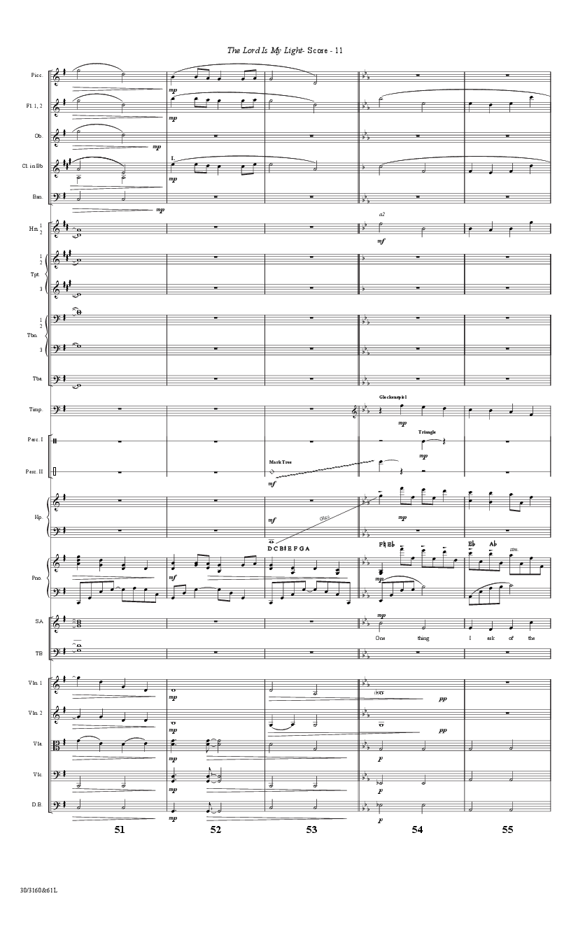 The Lord Is My Light Orchestration