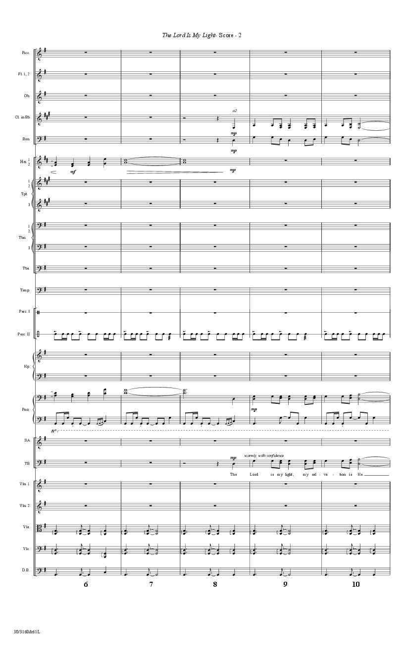 The Lord Is My Light Orchestration