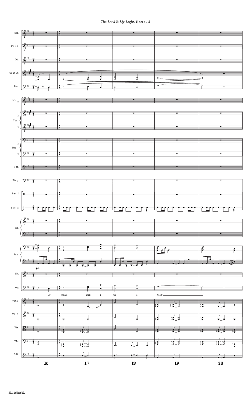The Lord Is My Light Orchestration