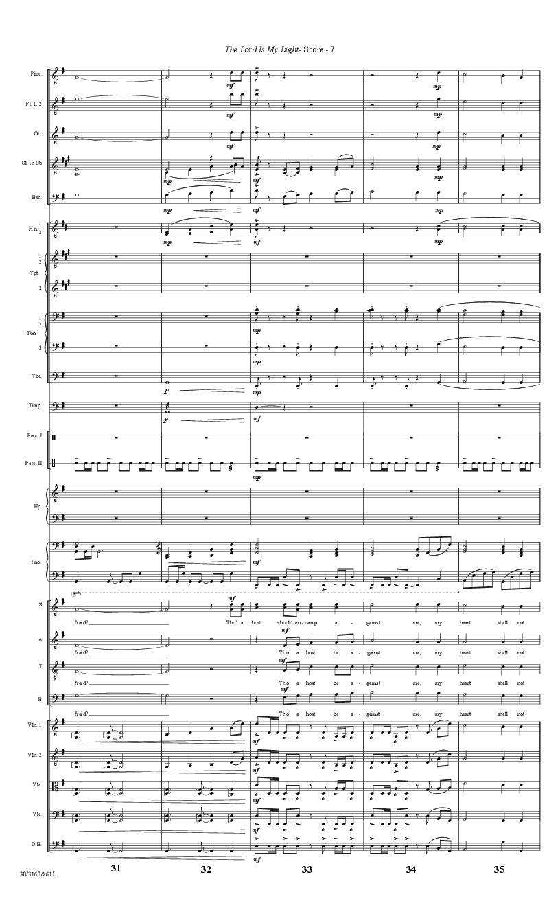The Lord Is My Light Orchestration