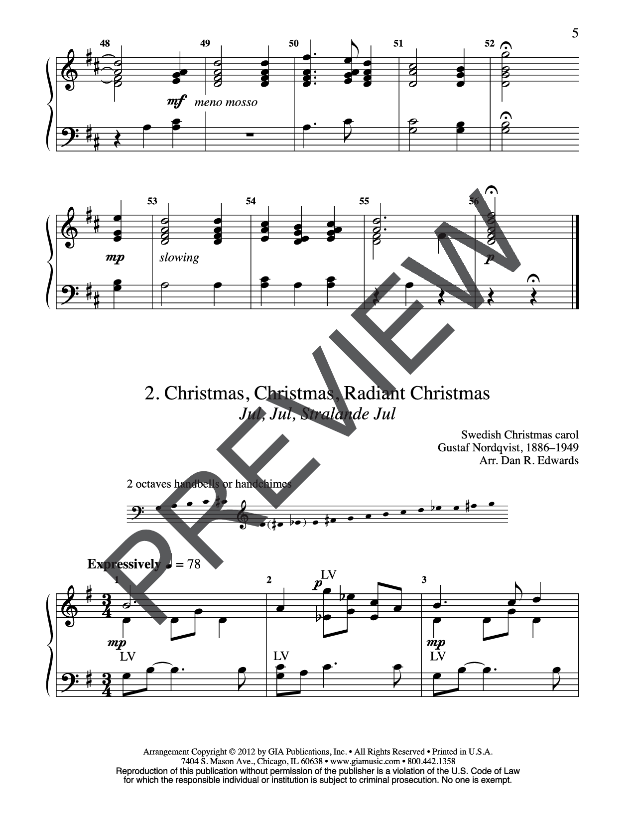 Three Scandinavian Christmas Carols 2 Octaves