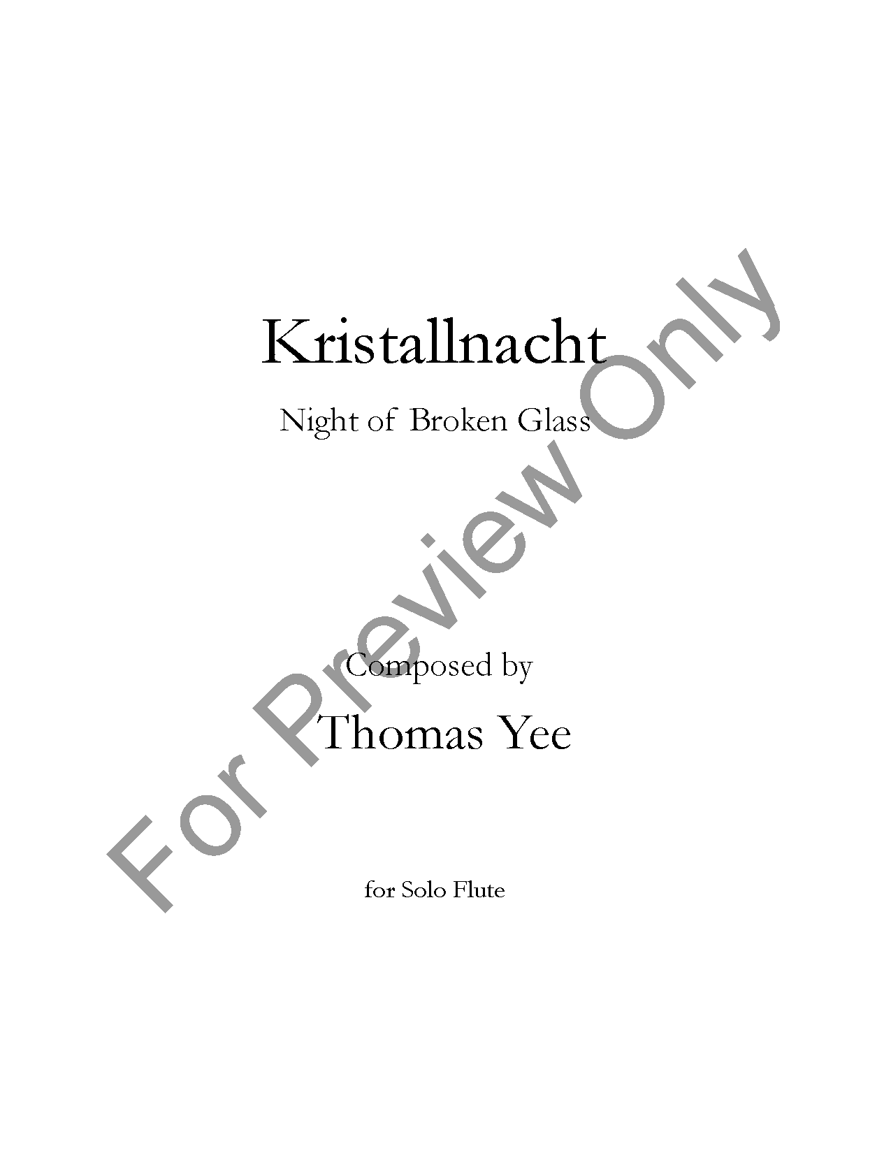 Kristallnacht, Op. 3 P.O.D.