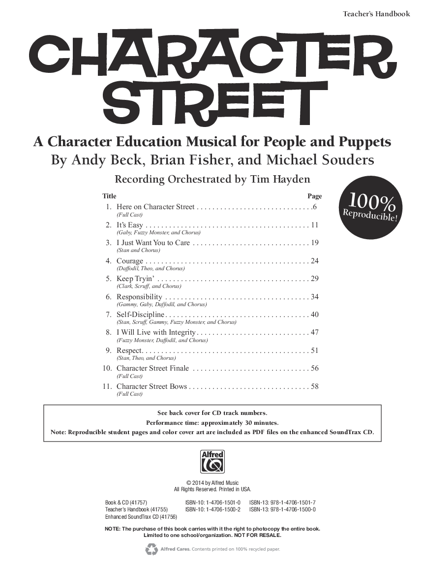 Character Street Teacher Handbook Reproducible