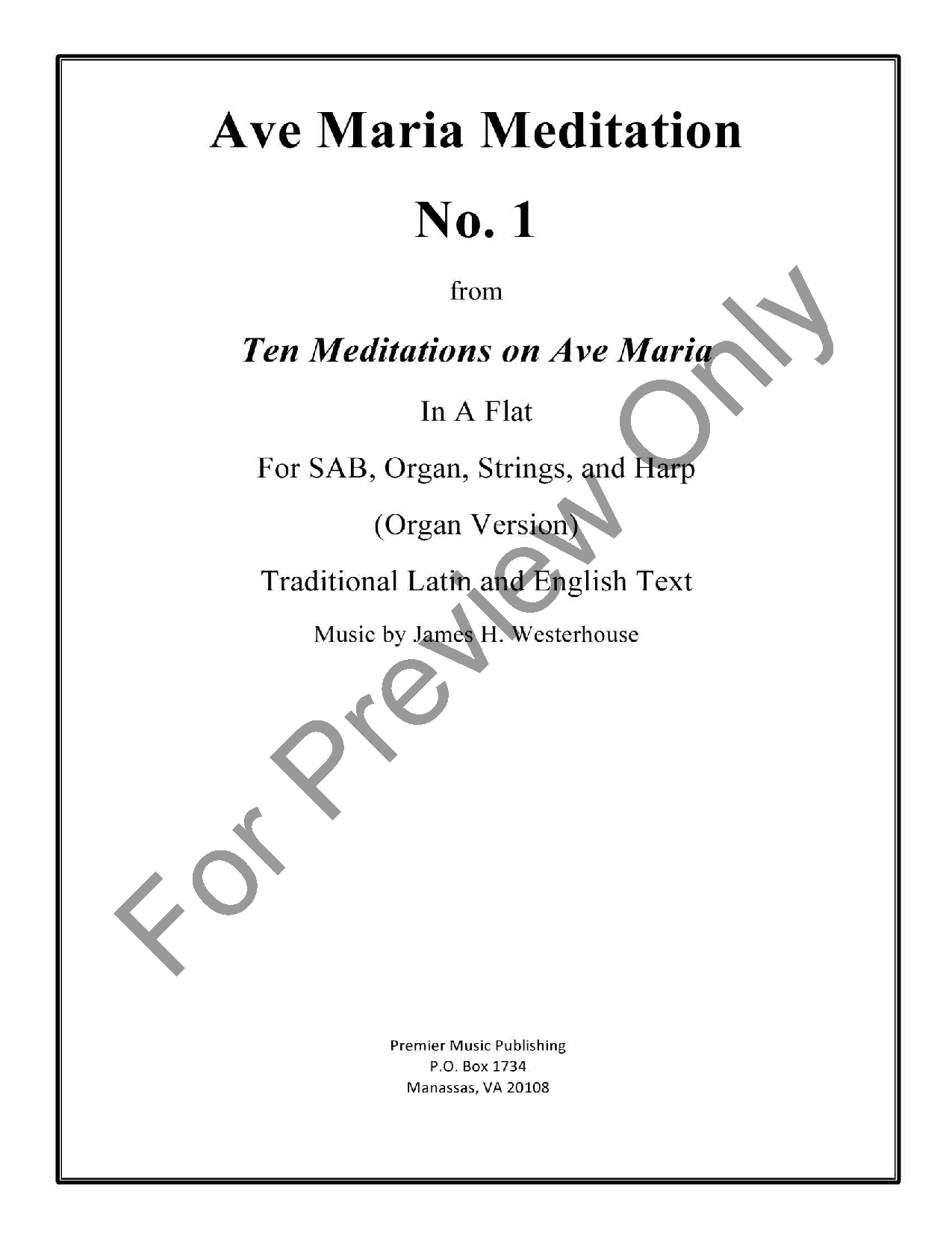 Ave Maria Meditation No. 1 P.O.D.