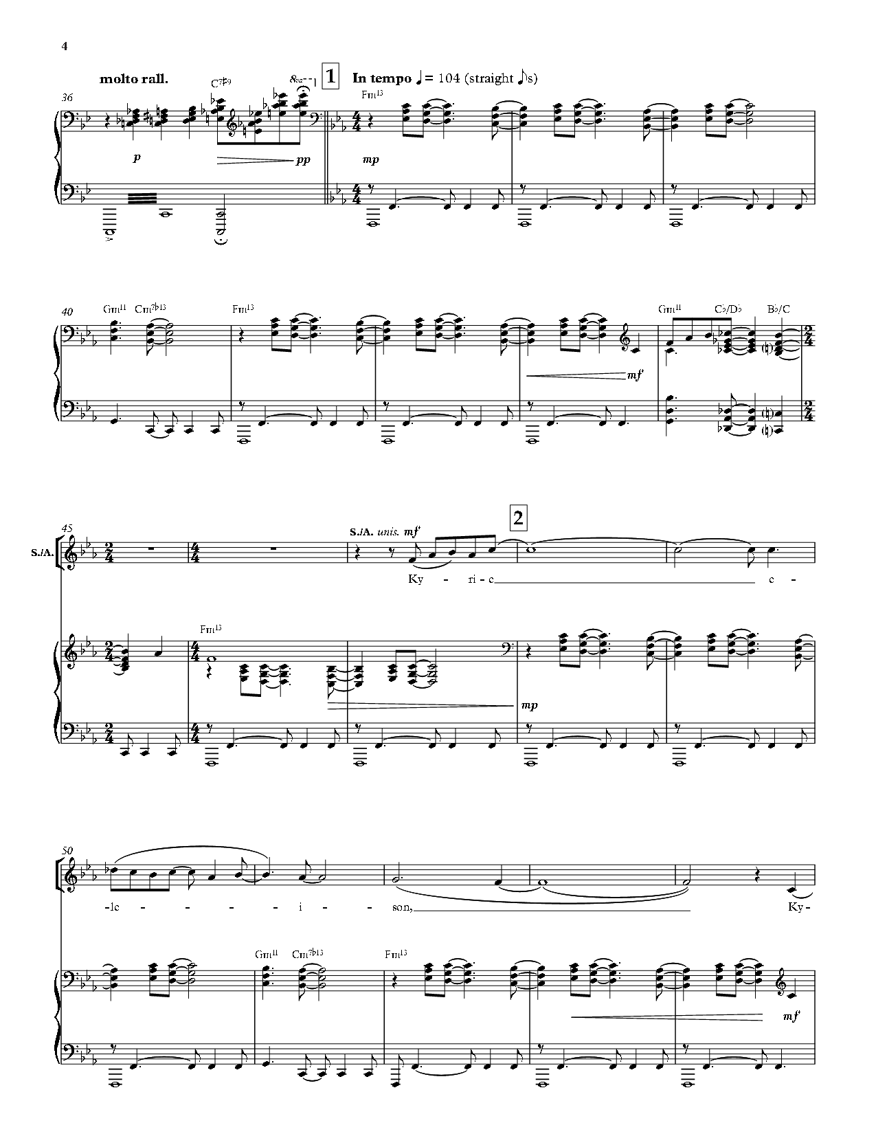 Mass In Blue Vocal Score