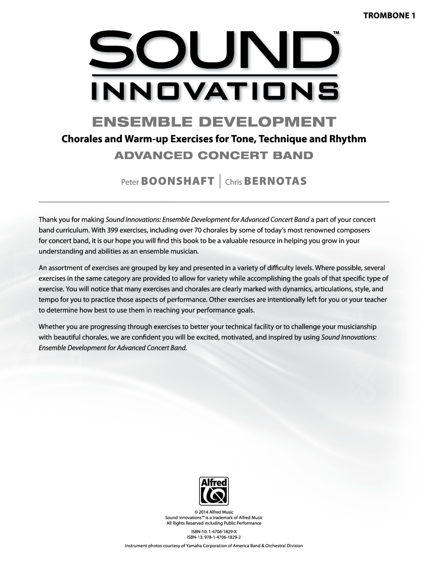 Sound Innovations: Ensemble Development for Advanced Concert Band Trombone 1