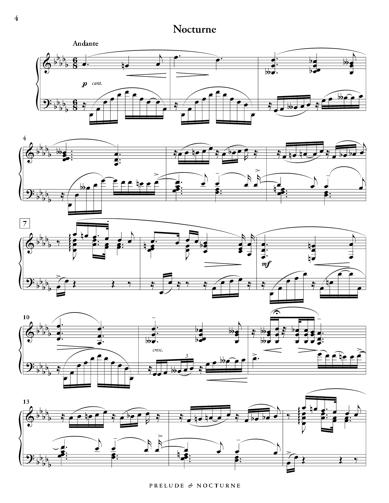 Prelude & Nocturne, Op. 9, #1 Marimba Solo