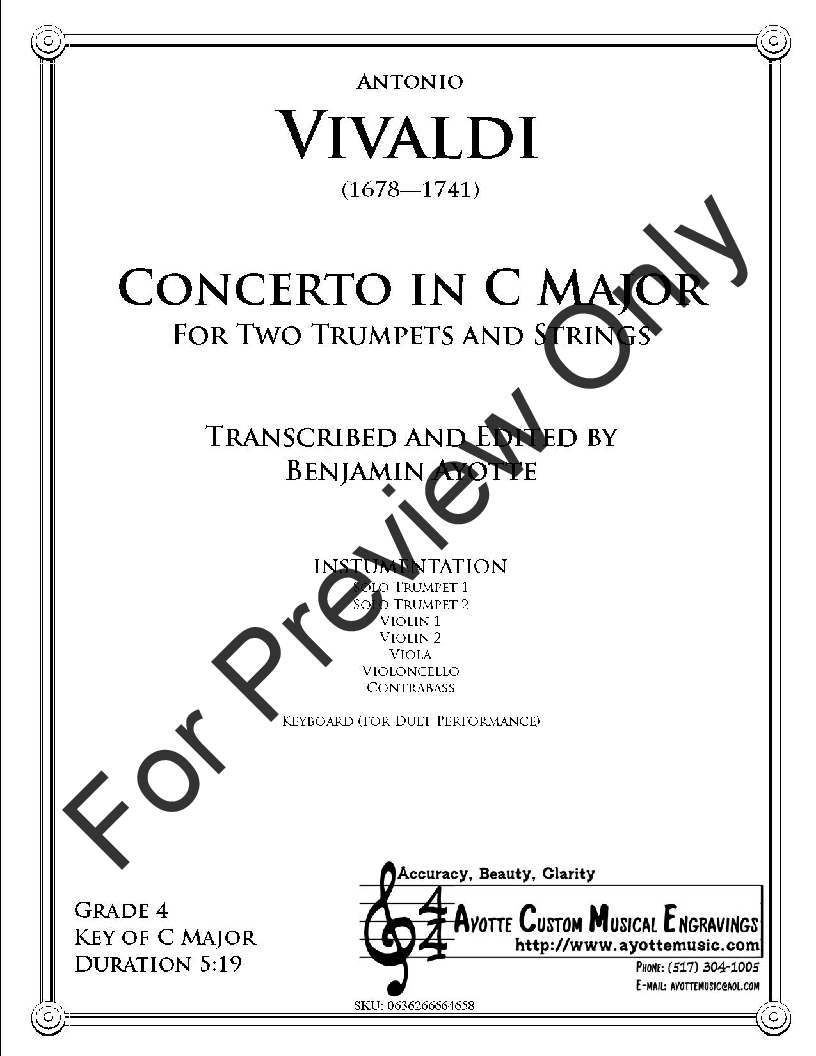 Concerto in C for Two Trumpets & Strings, RV 537 P.O.D.