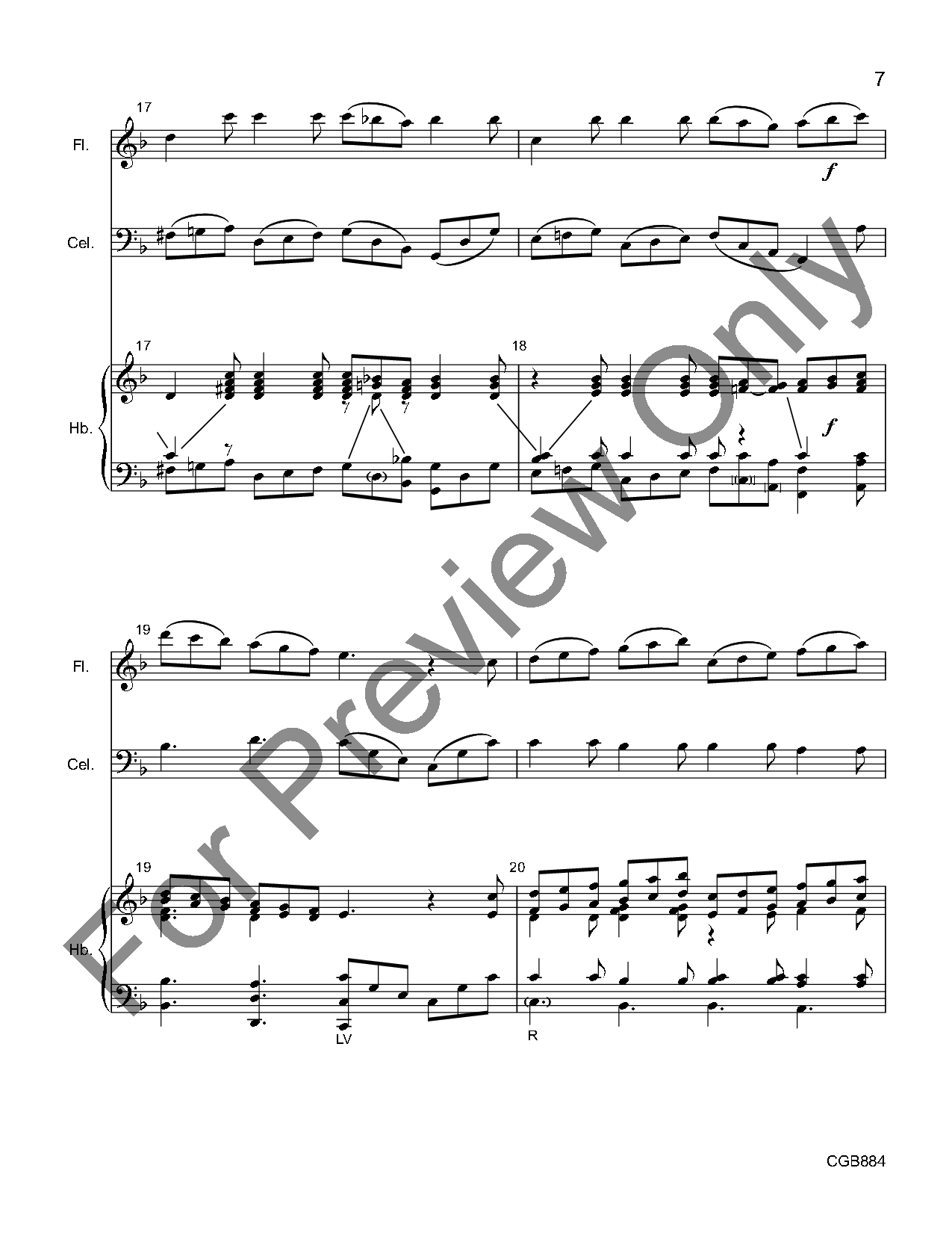 Gigue C Instrument And Cello Parts, Full Score