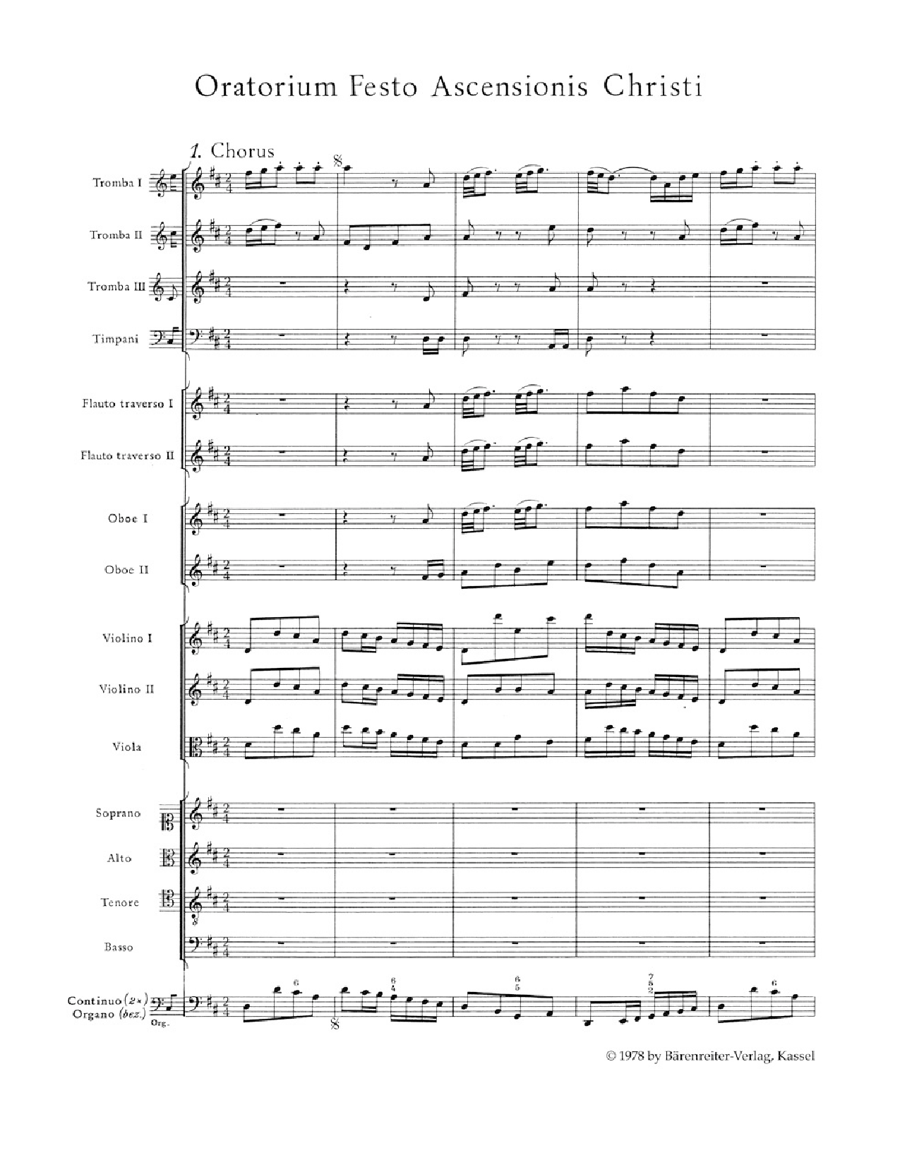 Ascension Oratorio, BWV 11 Study Score