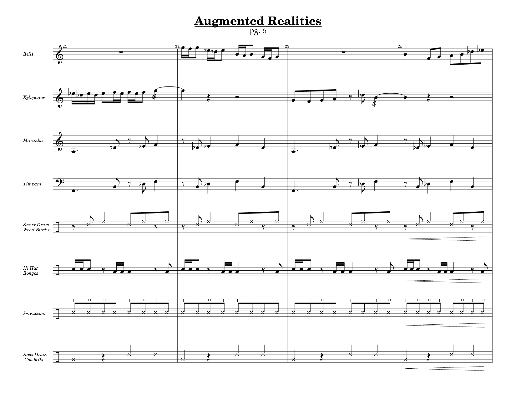 Augmented Realities Percussion Ensemble- 8-12 players