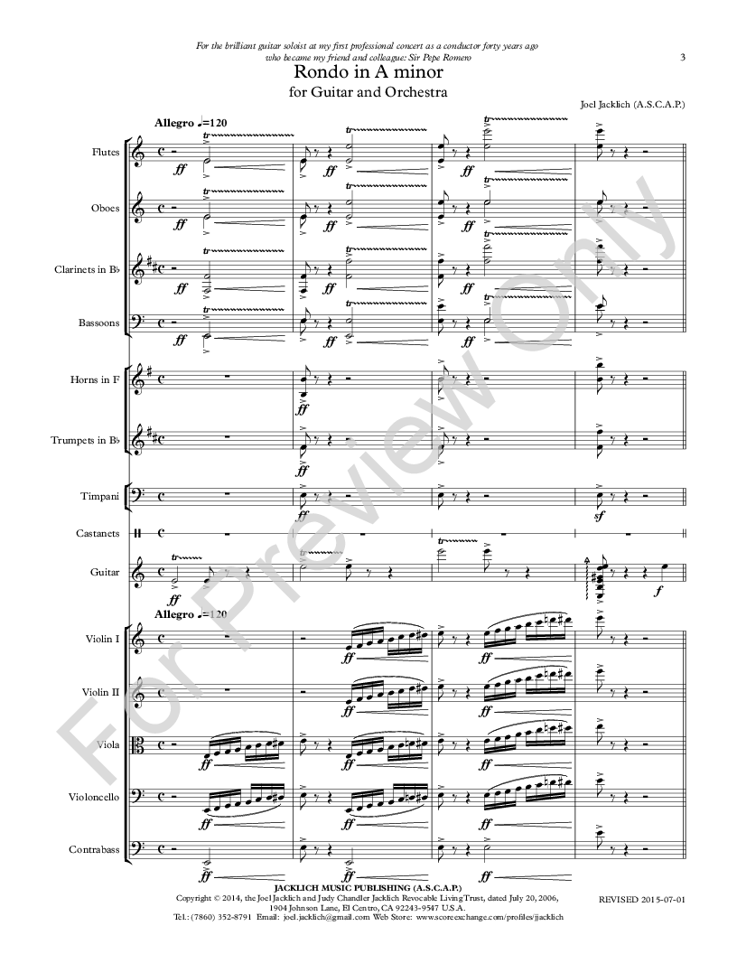 Rondo in A minor for Guitar and Orchestra P.O.D.