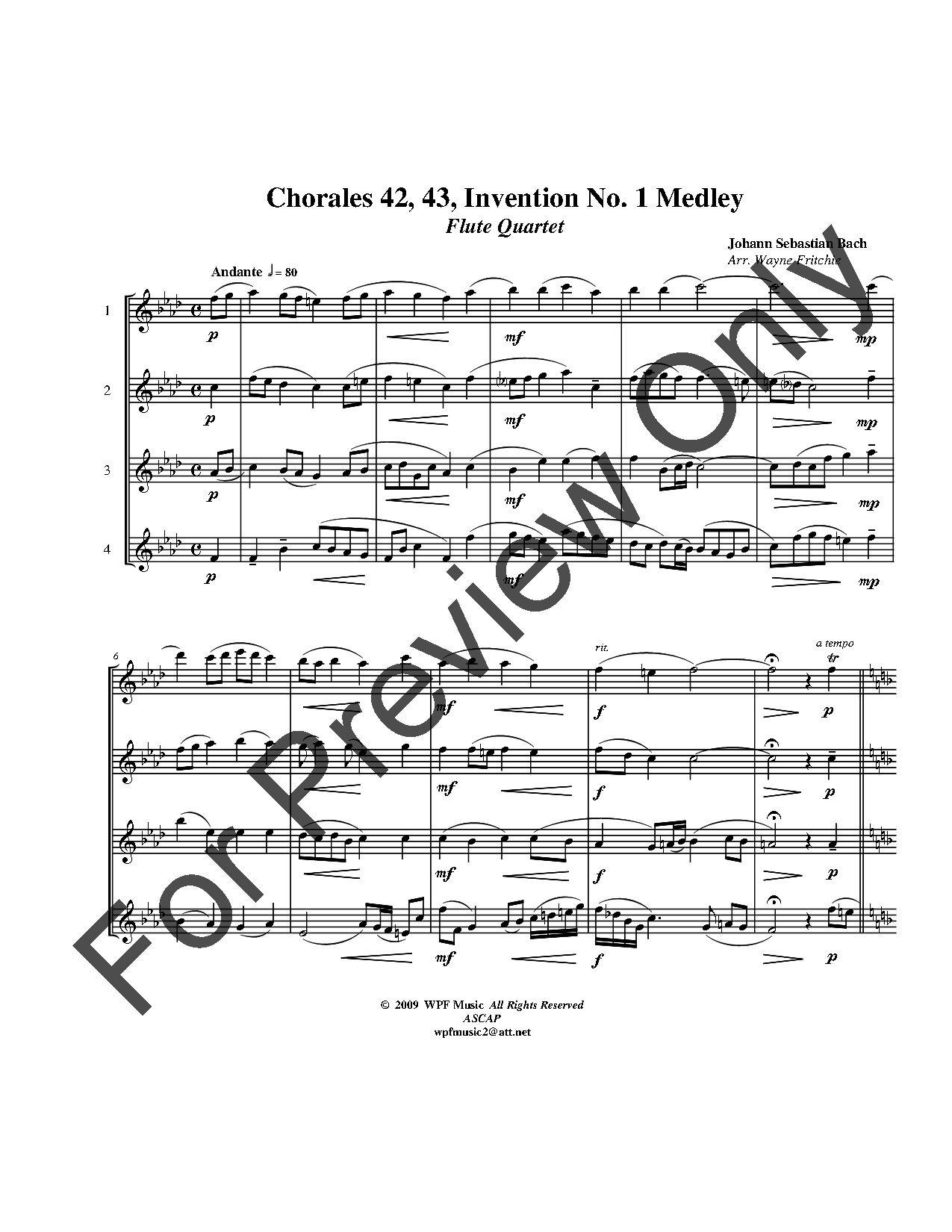 Chorales 42, 43, Invention No. 1 Medley P.O.D.