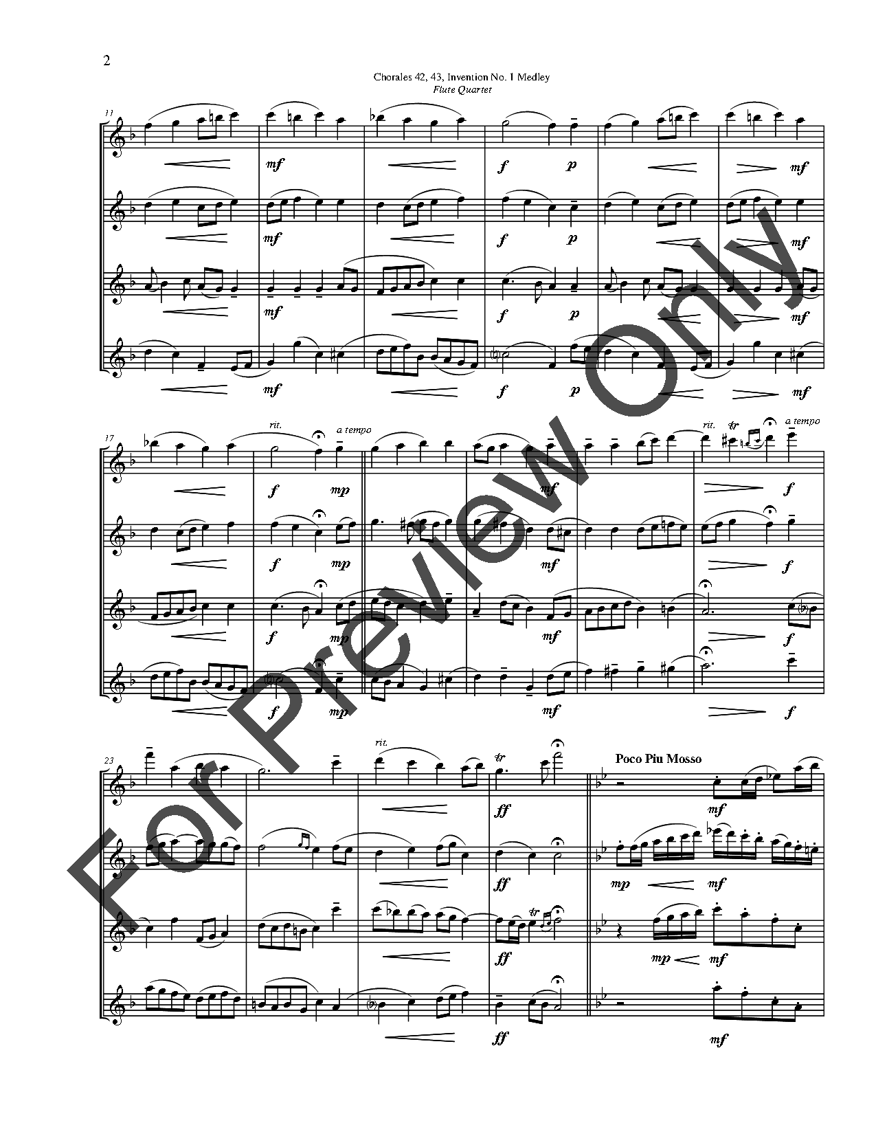 Chorales 42, 43, Invention No. 1 Medley P.O.D.