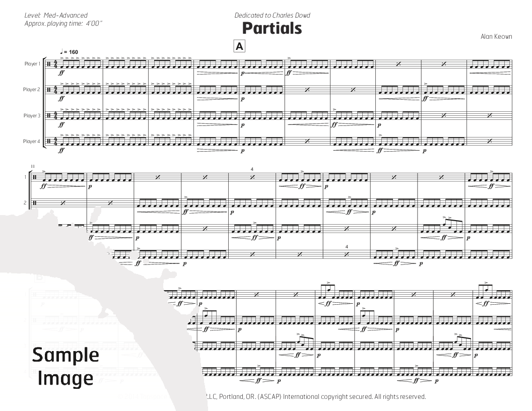 Partials Percussion Quartet, Folio and Parts on