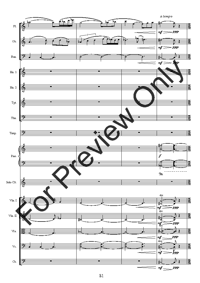 Concerto for Clarinet and Chamber Orchestra P.O.D.